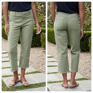 Frank & Eileen Kinsale Pant Trouser Italian Performance Linen Sage Green Size 6